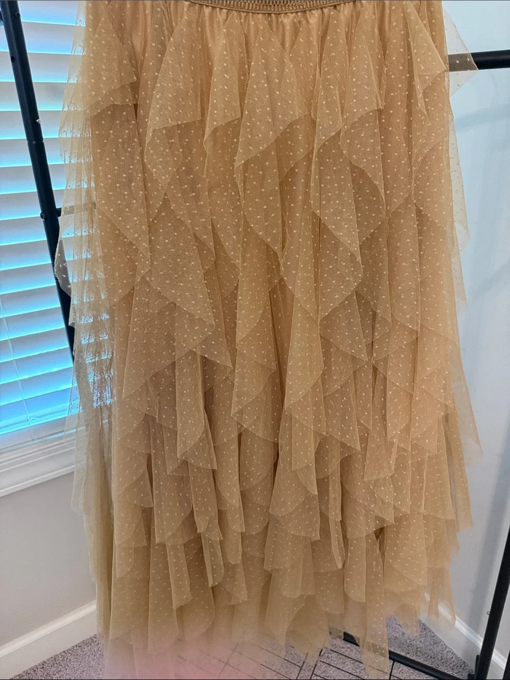Tiered Polka Dot Tulle Skirt in gold - Picture 5 of 6